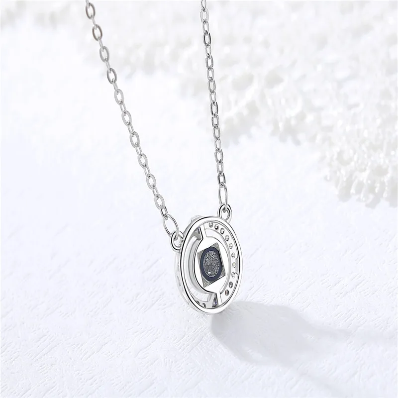 CaevKceai Romantic Love Memory 100 languages I love you Projection Pendant 925 Silver Heart Necklace Valentine's Day present | Украшения