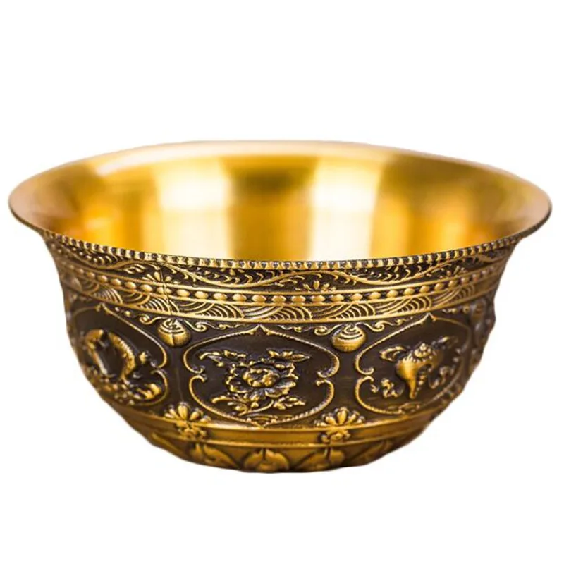 7 предметов в партии резными цветами Буддизм изысканный толстые Медь