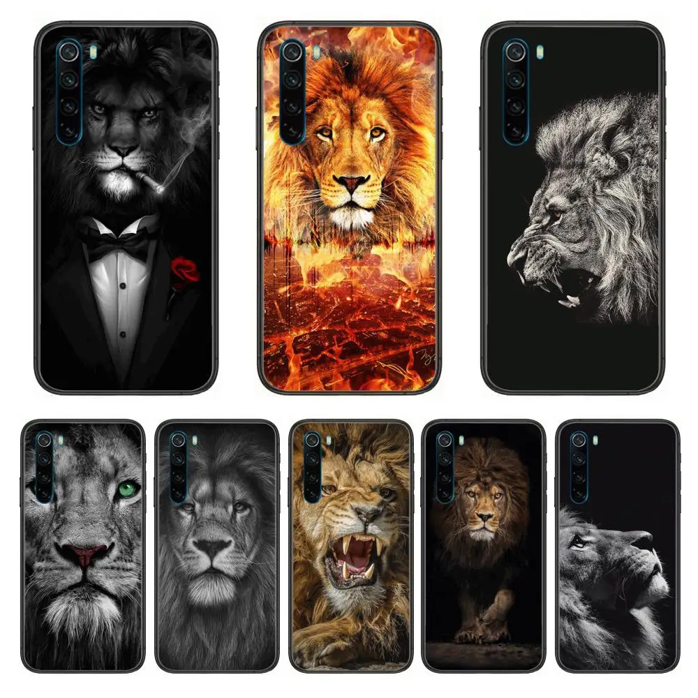 

Prairie animal lion fierce cartoon Phone Case For XiaoMi Redmi Note 9S 8 7 6 5 A Pro T Y1 Anime Black Cover Silicone Back Pret