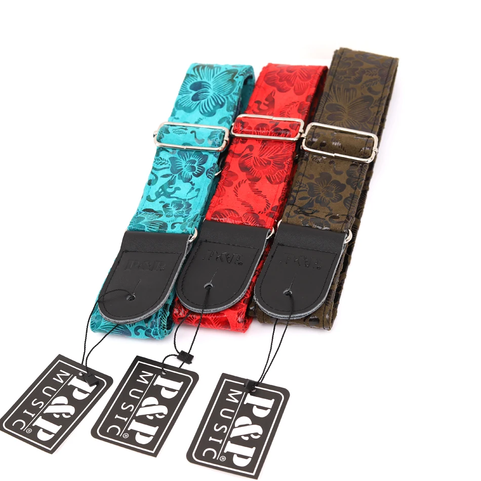 Ремешок для гитары ремешок с тиснением и кожаными концами Винтажный