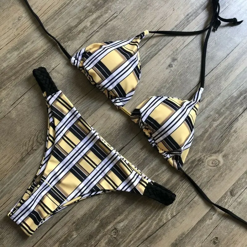 

Women Bikini Set Bandage Push-Up Padded Swimwear Swimsuit 2020 Summer Holiday Bathing Brazilian Bikinis Set