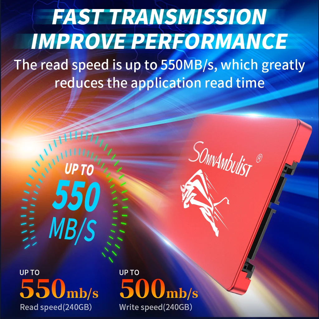 SOMNAMBULIST металлический bullfight SSD Plus Внутренний твердотельный жесткий диск SATA III 2 5