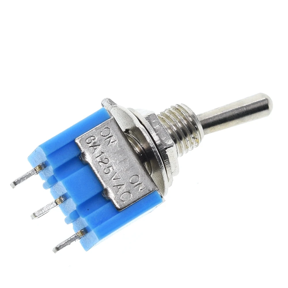 10 шт. синие мини переключатели SPDT ON/ON AC125V 6A с 2 мя позициями 3 шпильки