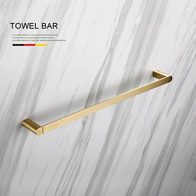 Towel single Bar Smesiteli роскошный золотой набор оборудования для ванны 304 нержавеющая сталь матовый бумажный держатель полотенец мыльница, ванная продукт - Цвет: Towel single Bar