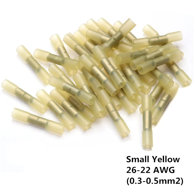 Small Yellow 10/20/25/50 шт. термоусадочные клеммы изолированные электрические соединители проводов AWG 22-10 для обжимки клемм соединитель Комплект - Цвет: Small Yellow