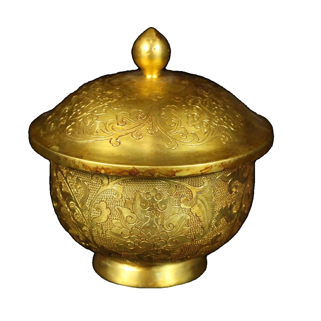 

LaoJunLu коллекция позолоченных бронзовых позолоченных мисок из династии Тан, ручная работа, тонкое мастерство, идеально