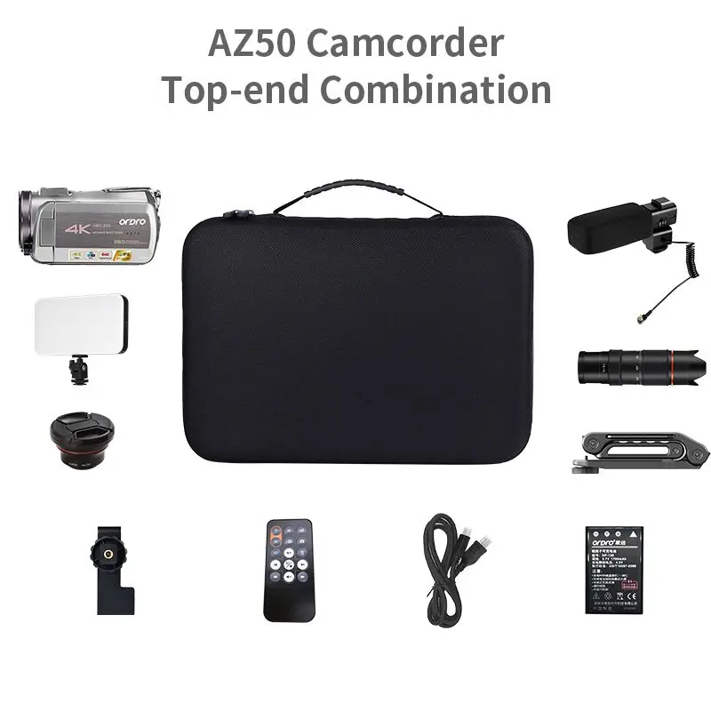 Top Set Видеокамера с настоящим 4K Wifi 64X цифровым зумом 30FPS с ночным видением ORDRO AZ50 со стерео микрофоном стабилизатор - Цвет: Top Set