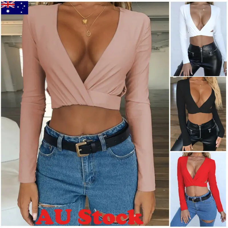 Новая мода Женская Осенняя Блузка Футболка с длинным рукавом Повседневная С v