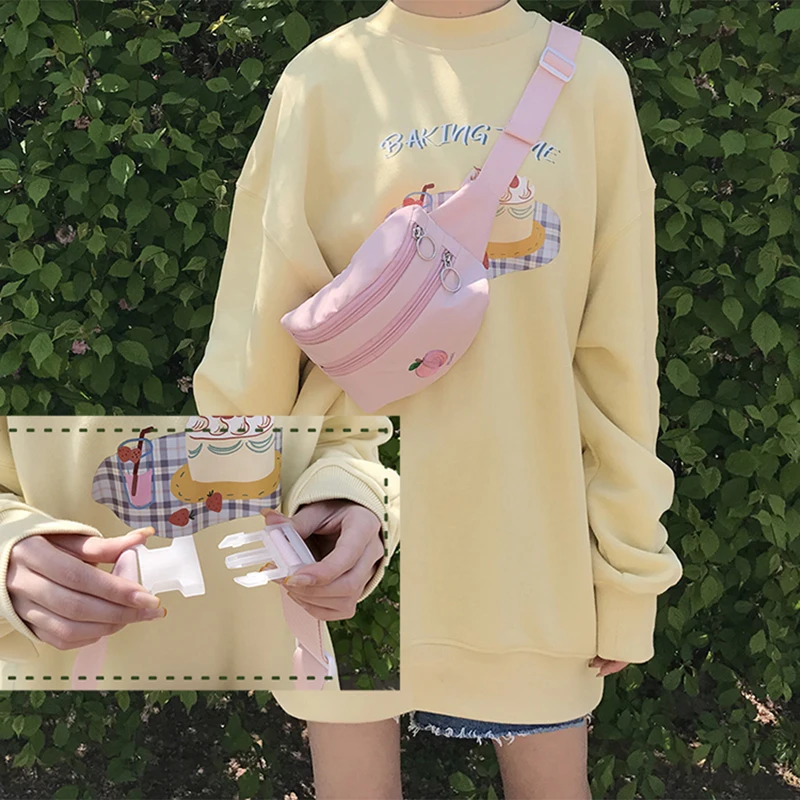 Kawaii поясная сумка для женщин забавная карамельных цветов Мультяшные сумки на