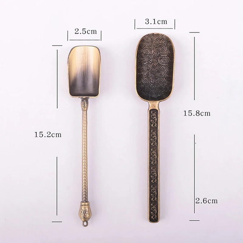 

1PC Chinese Tea spoons Copper Tea Scoop Spoon Tea Leaves Chooser Holder Chinese Kongfu Tea Tools Accessories High Quality