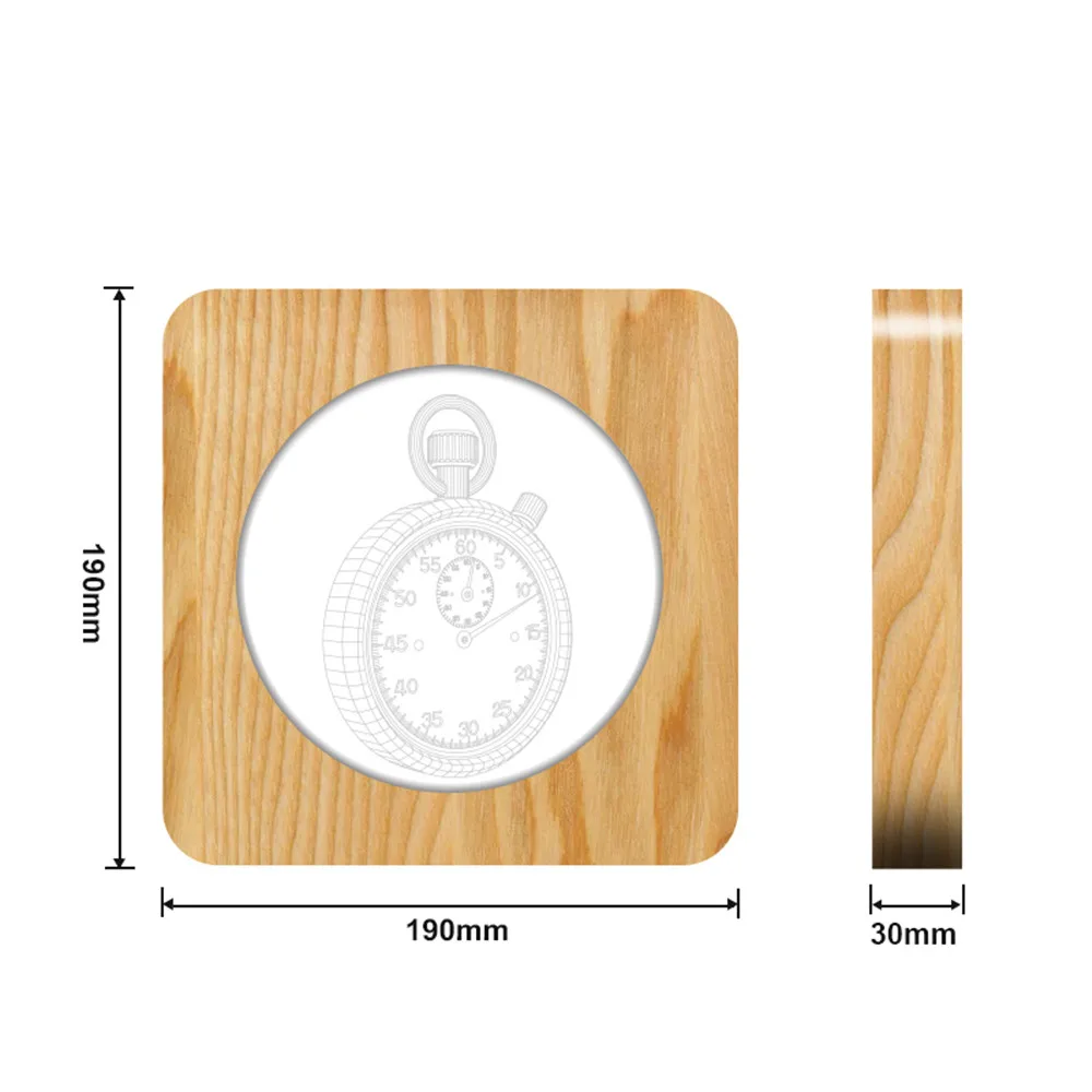 Pocket Watch 3D LED Arylic Wooden Night Lamp Table Light Switch Control Carving for Children's Room Holiday Gifts | Освещение