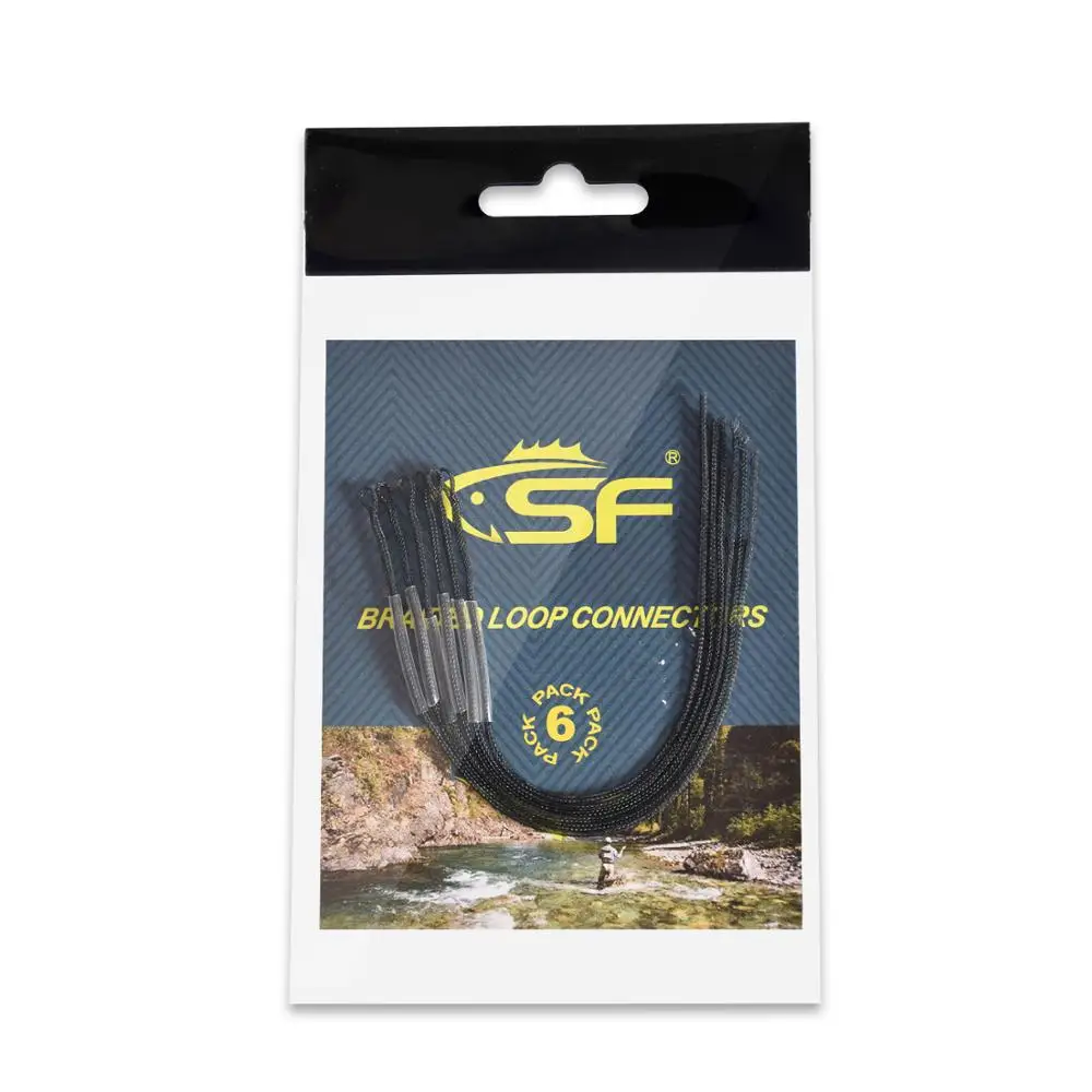 6 шт. SF черные плетеные поводки соединители для ловли лосося форели 50 фунтов 0 15 м |