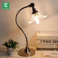 retro nordic modern led glass lampshade table lamp reading light creative iron bedside lamp glass decorative modern table lamp