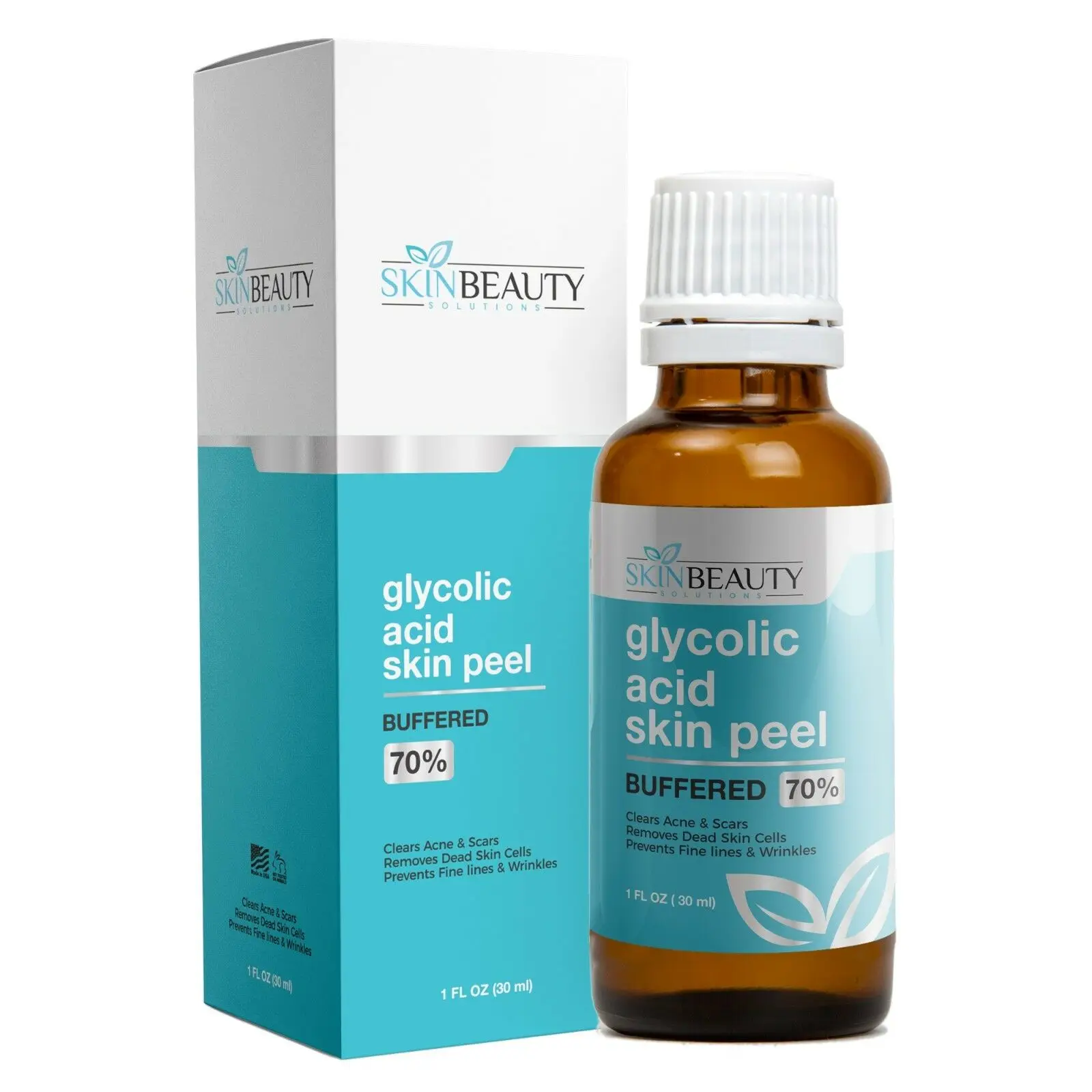 

GLYCOLIC ACID BUFFERED Skin Face Chemical Peel - 35% 50% 70% Acne Wrinkles Pores 30ml
