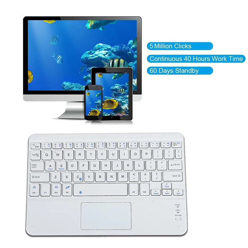 2019 Мини Беспроводная Bluetooth 3 0 клавиатура с сенсорной панелью мыши для iOS Android Windows