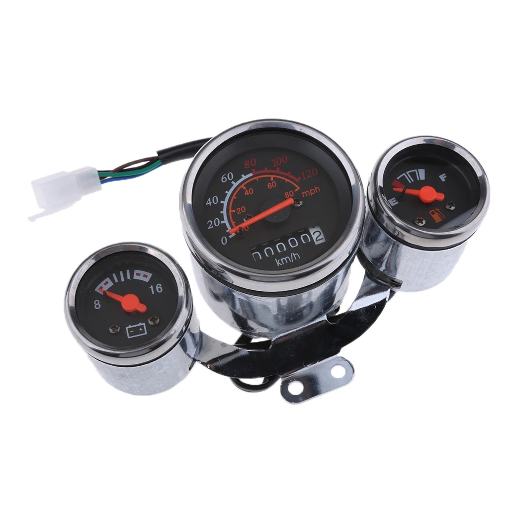 Ретро Модный скутер-сумка мопед Спидометр газовый манометр 12V 0-80 Mph, 0-120Km/H