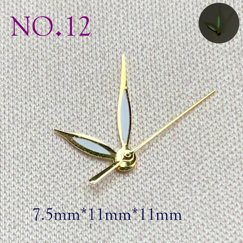 

Зеленые Супер Светящиеся стрелки NH35 NH36 для наручных часов, запчасти для наручных часов SEIK, Сменные аксессуары NO.12