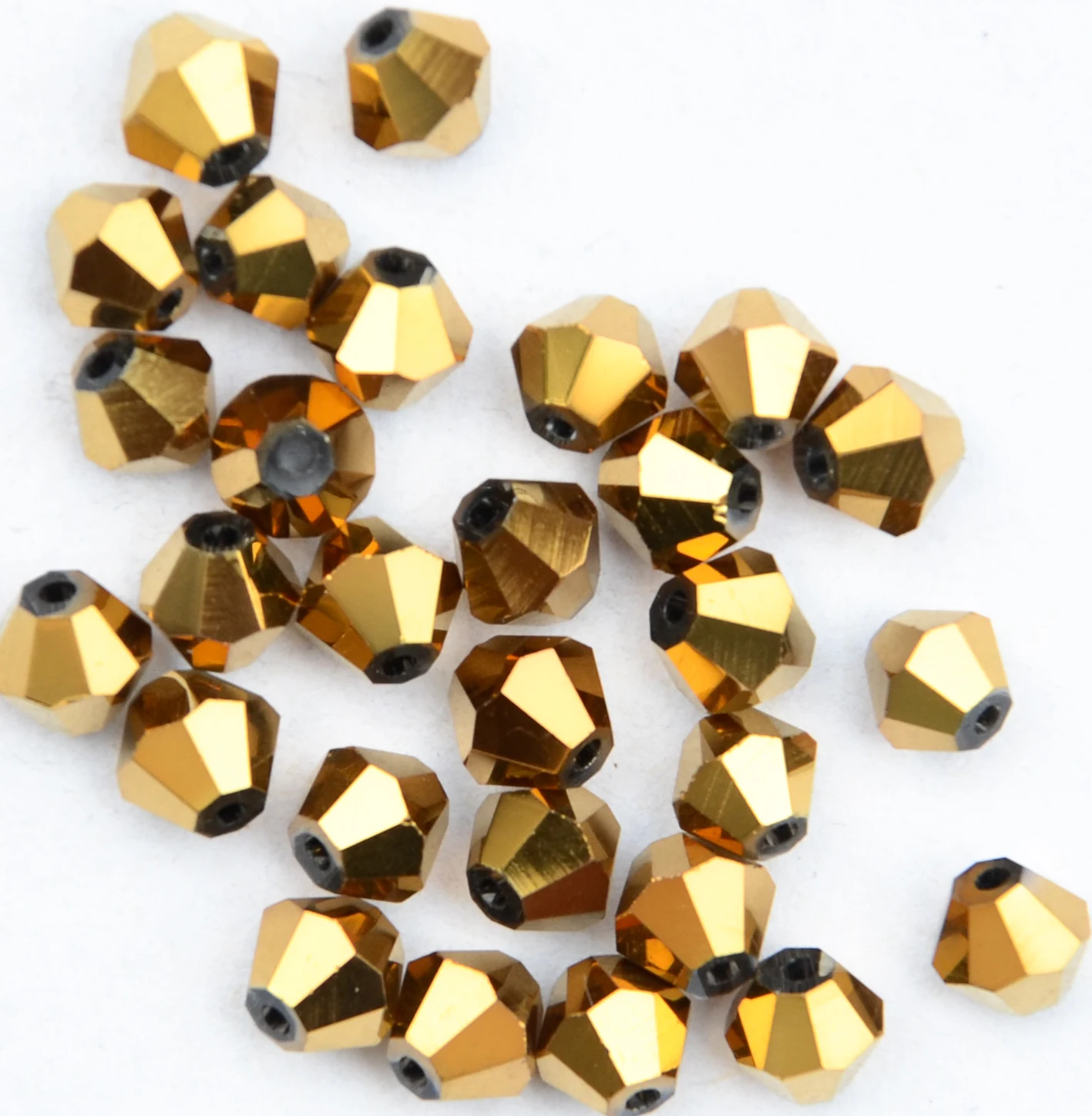 

Free Shipping, 288pcs/Lot 6mm gold hem color Chinese Top Quality Crystal Bicone Beads