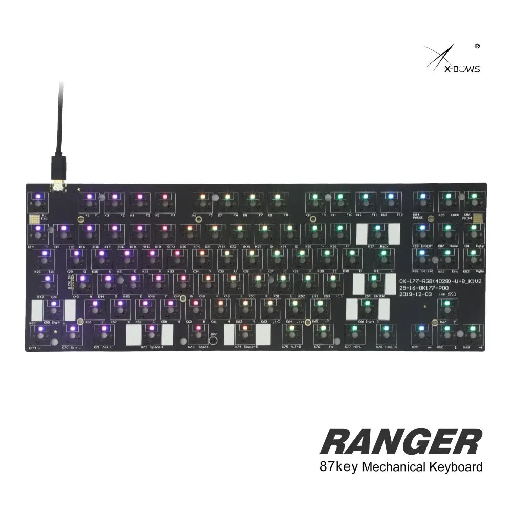 Клавиатура Механическая программируемая Keypro X Bows Ranger 87 с ЧПУ RGB подсветкой