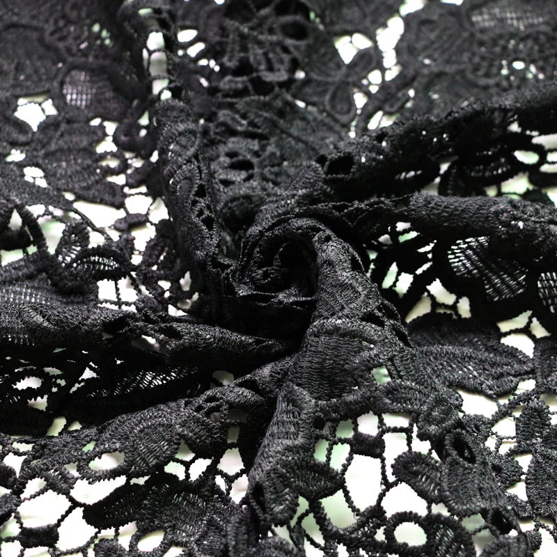 Черное бордовое цветочное вышивка химическое кружево Материал платье Свадебные