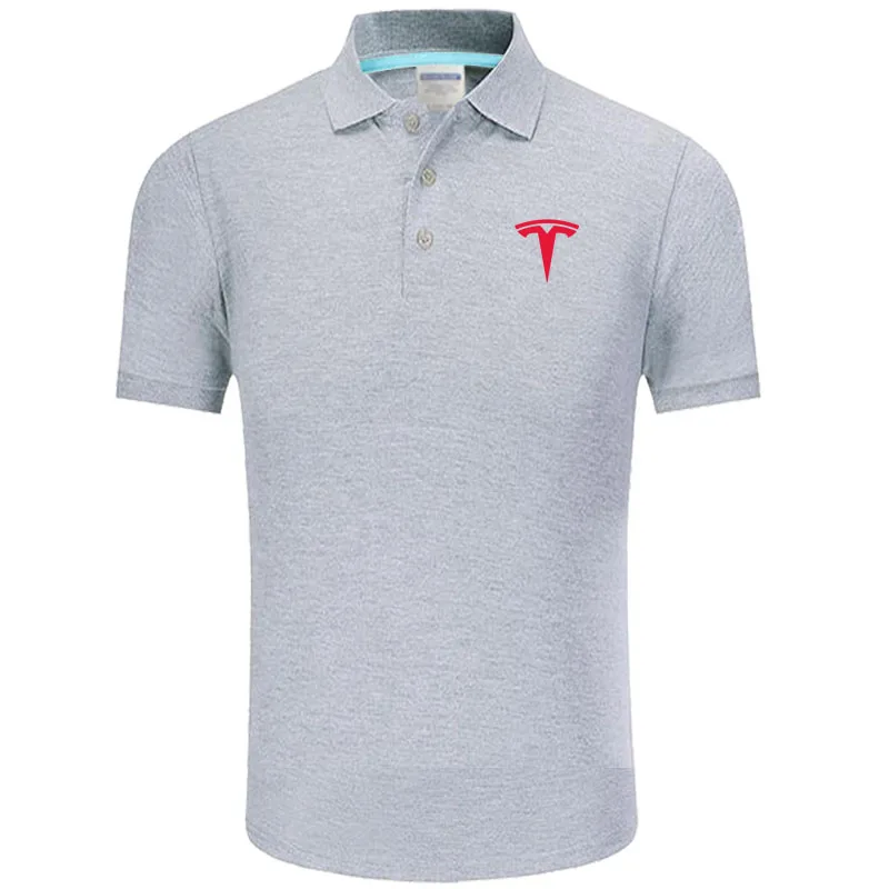 Рубашка поло мужская с коротким рукавом хлопок Tesla повседневная|Поло| |