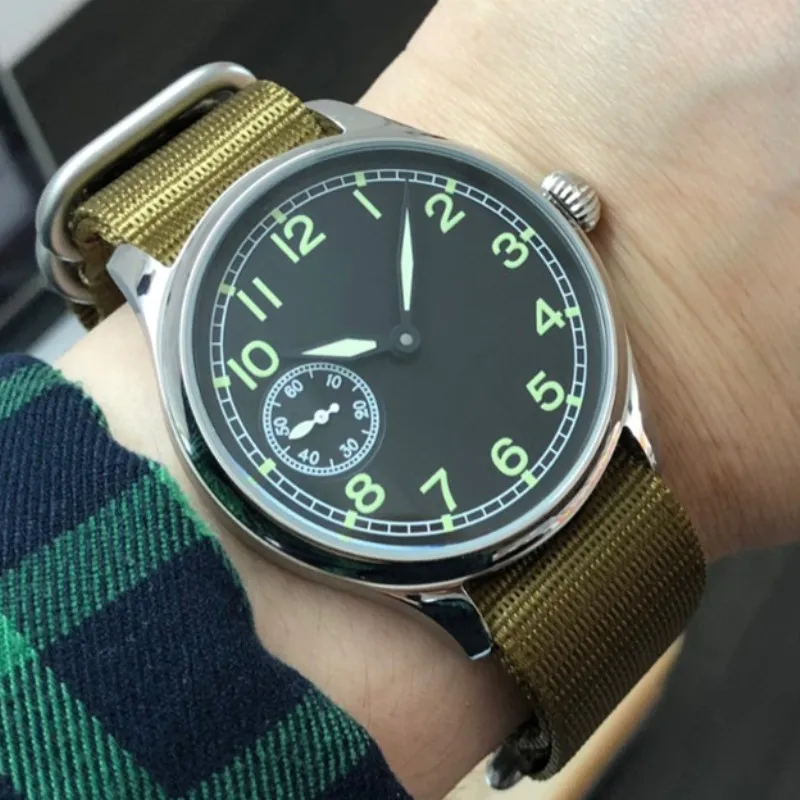 Супер Светящиеся Мужские механические часы-пилот ST3600 ручной Ветер движение для