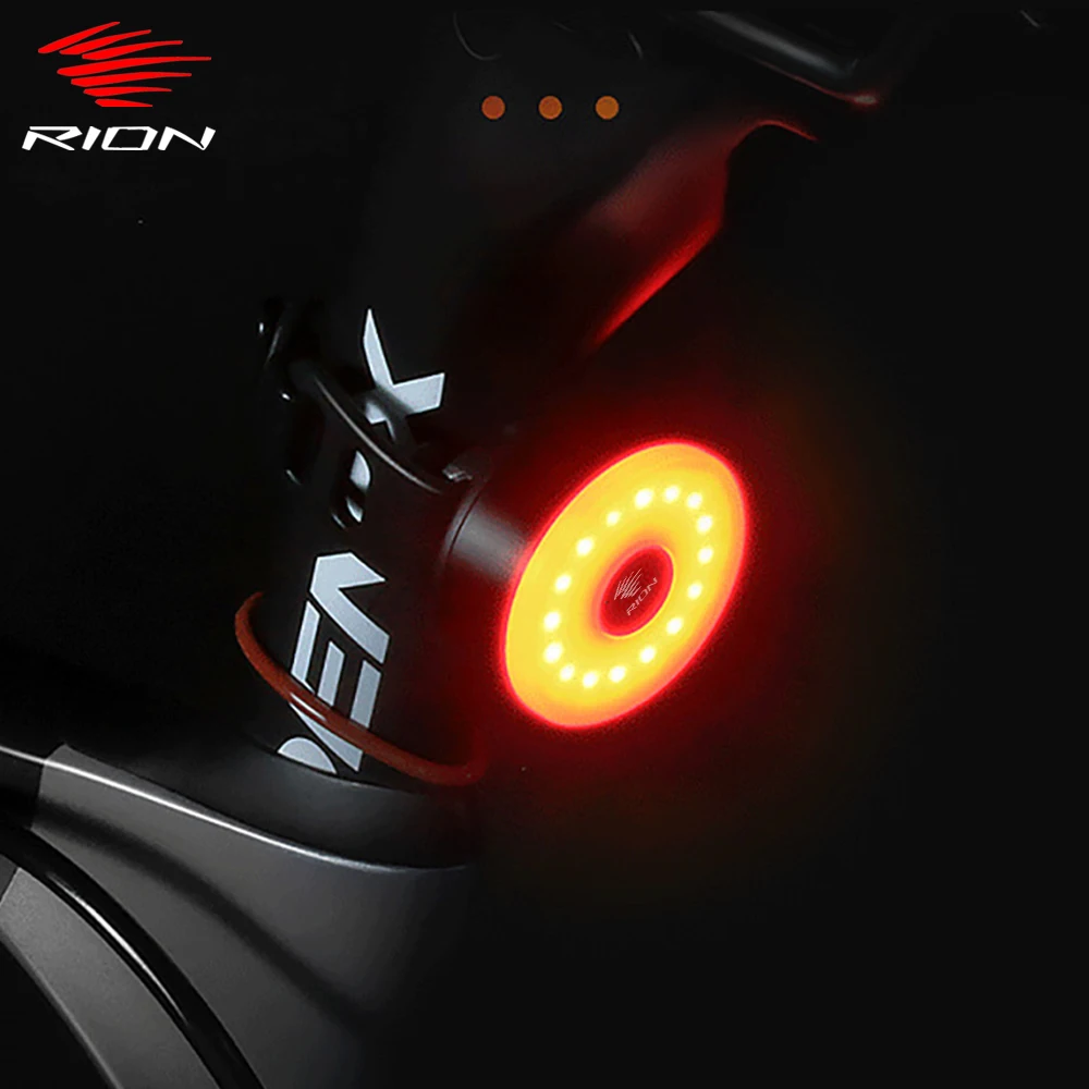 

RION Bike Tail Lights MTB Taillight LED Backlight for Rear Light Bicycle Accessories Flashing Flashlight Rechargeable Helmet