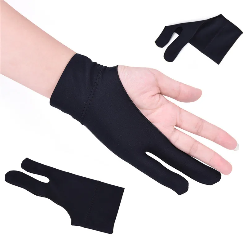 Artist Drawing Glove for Any Graphics Drawing Table 2 finger Anti-Fouling Both for Right And Left Hand Drawing Gloves Free Size