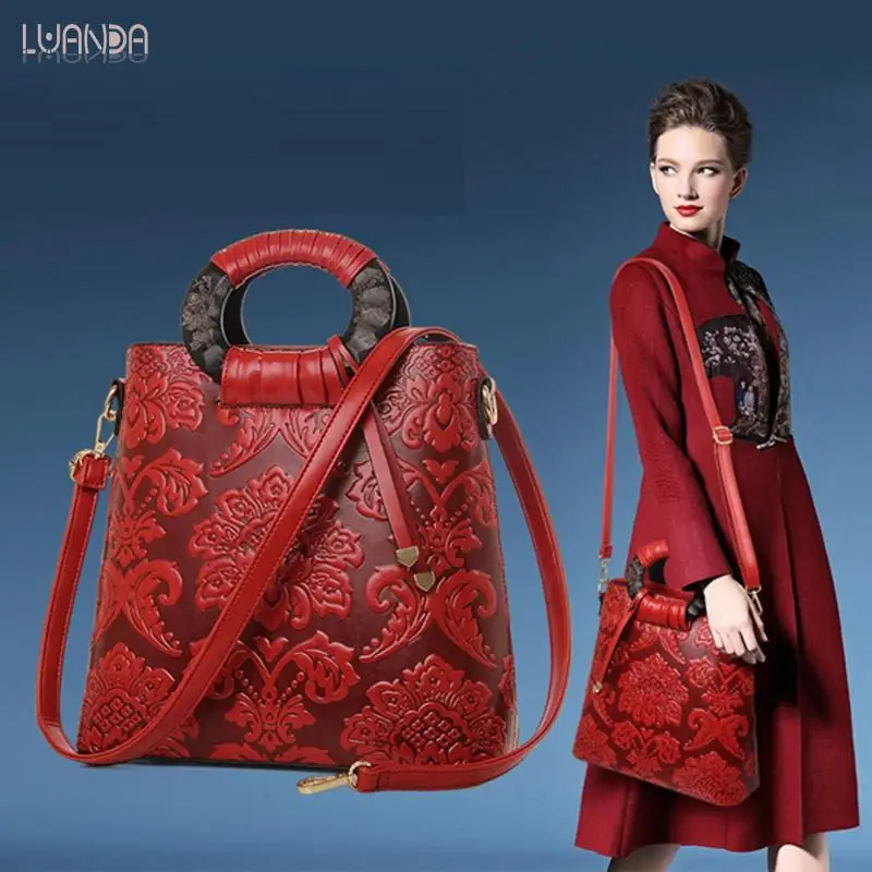 Женская сумка через плечо с цветочным принтом винтажная женская