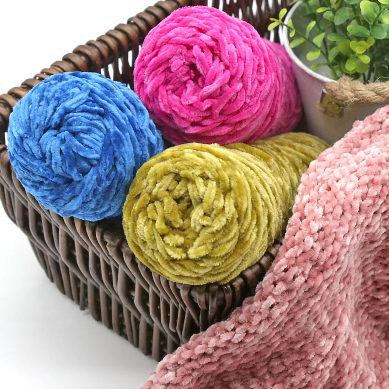 5 шт. синель не скатывающаяся бархатная пряжа Смешанная полиэфирная