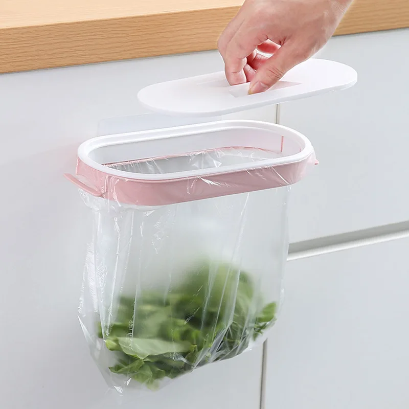 

Hangable Garbage Bag Rack Storage Rack Household Wall Mount Bracket Hook Cabinet Door Rack Kitchen Trash Can