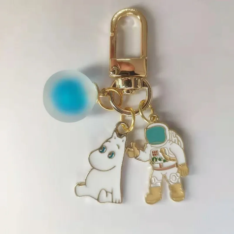 Moomin Mummi брелок Новое поступление модный унисекс Бегемот персонажа плюшевый брелок Романтический мультфильм металлический брелок - Color: Moomin
