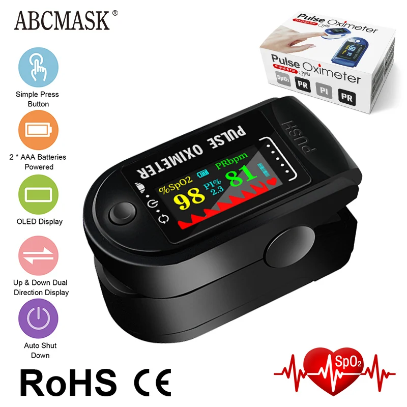 Пульсоксиметр Пальчиковый цифровой медицинский прибор для измерения пульса и