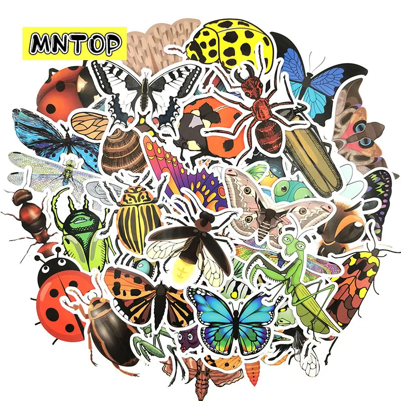 10/30/50pcs/lot Mixed Insects butterfly Cartoon Graffiti Stickers For Refrigerator Motorcycle Skateboards Laptop Children