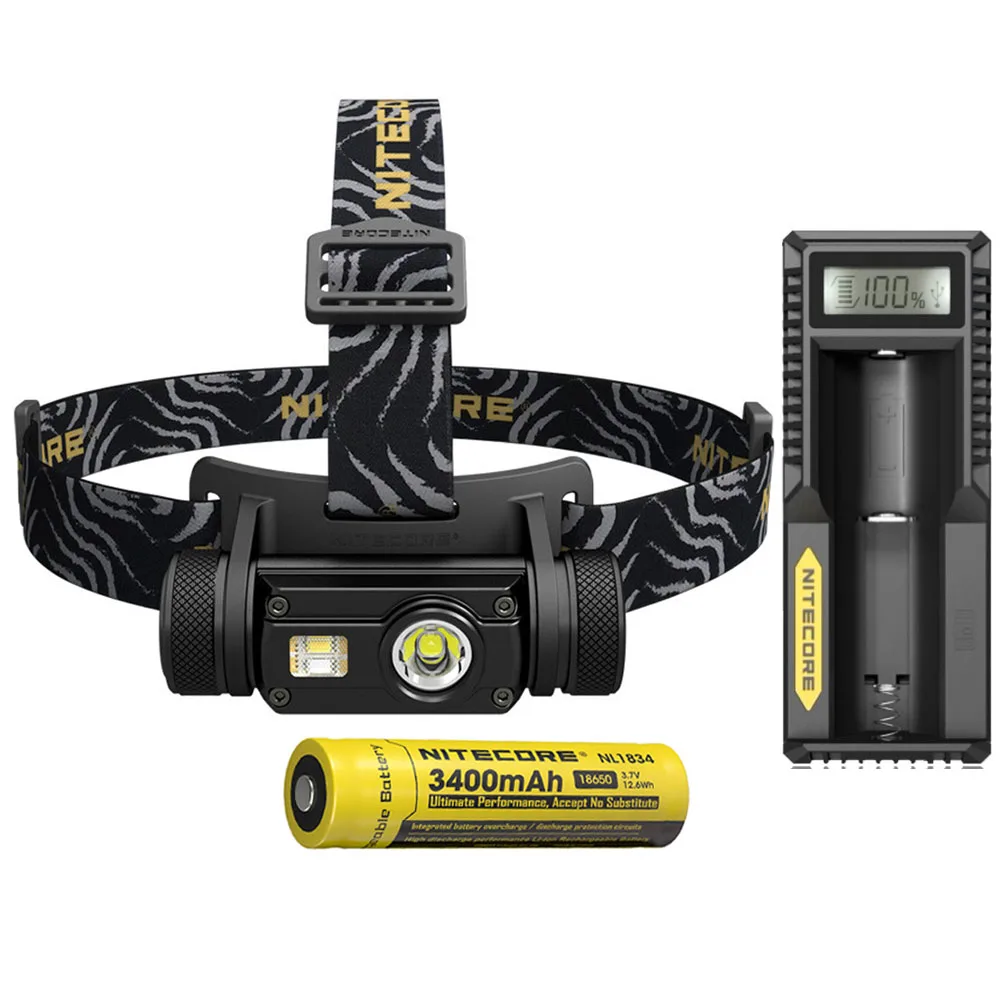 HC65 NL1834 UM10 NITECORE HC65 USB Перезаряжаемый налобный фонарь CREE XM-L2 U2 max 1000 люмен дальность луча 110 м наружная фара для велосипеда - Испускаемый цвет: HC65 NL1834 UM10