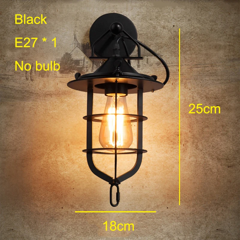 

Vintage Wall Lamp Industrial Led Wall Light Retro Antique Wandlamp Metal Wall Sconce Stairs Bar Cafe Bedroom Vanity Light E27