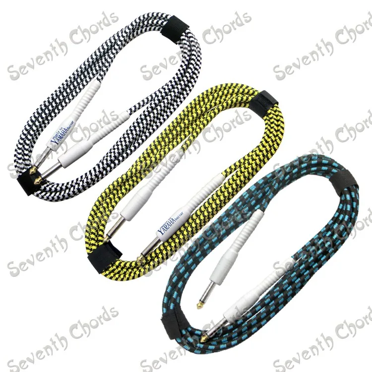 Тканевый Плетеный гитарный кабель 3 м шнур аудиокабель для подключения