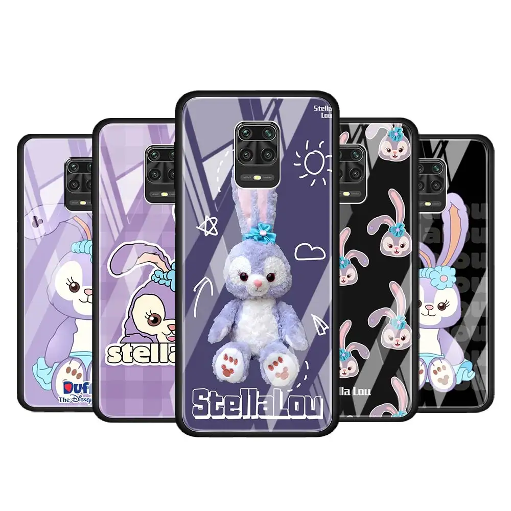

Stellalou rabbit for Xiaomi Redmi Note 10 Pro Max 10S 9T 9S 9 8T 8 7 Pro 5G Luxury Tempered Glass Phone Case Cover
