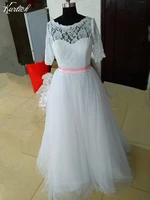 new real wedding dresses glamorous half sleeve formal dress whiteivory elegant princess a line bridal gown with sashes