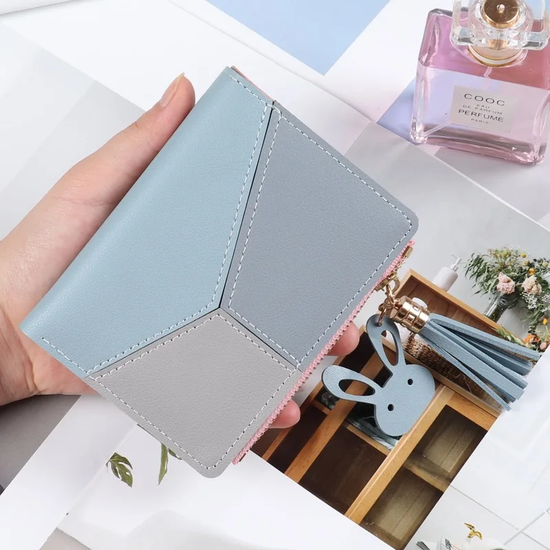 

2021 New Short Women's Zipper Tassel Simple Card Holder Wallet Women