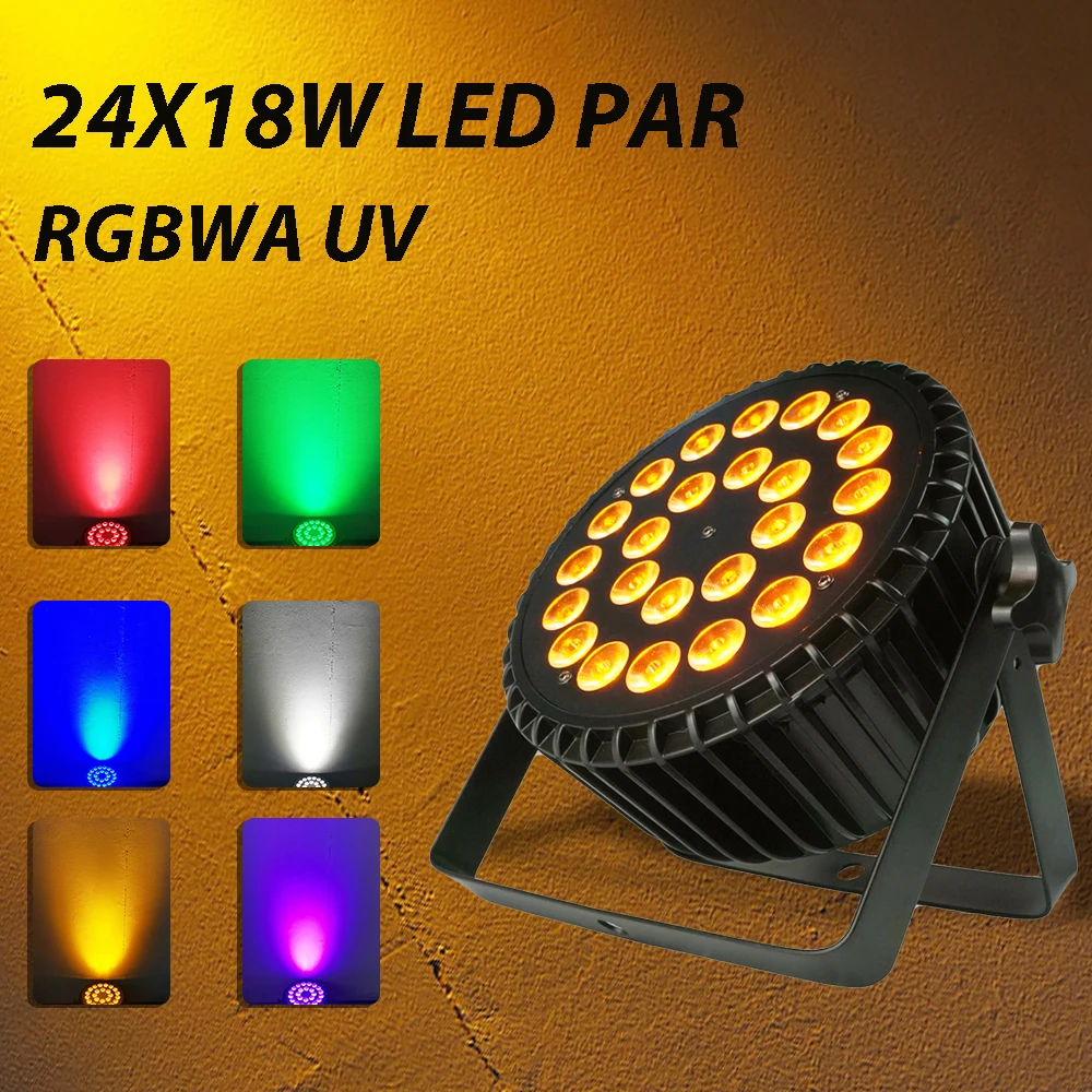 24x18 Вт RGBWA УФ 6in1 Led Par DMX Алюминий Светильник Прожекторы для диджеев светильник