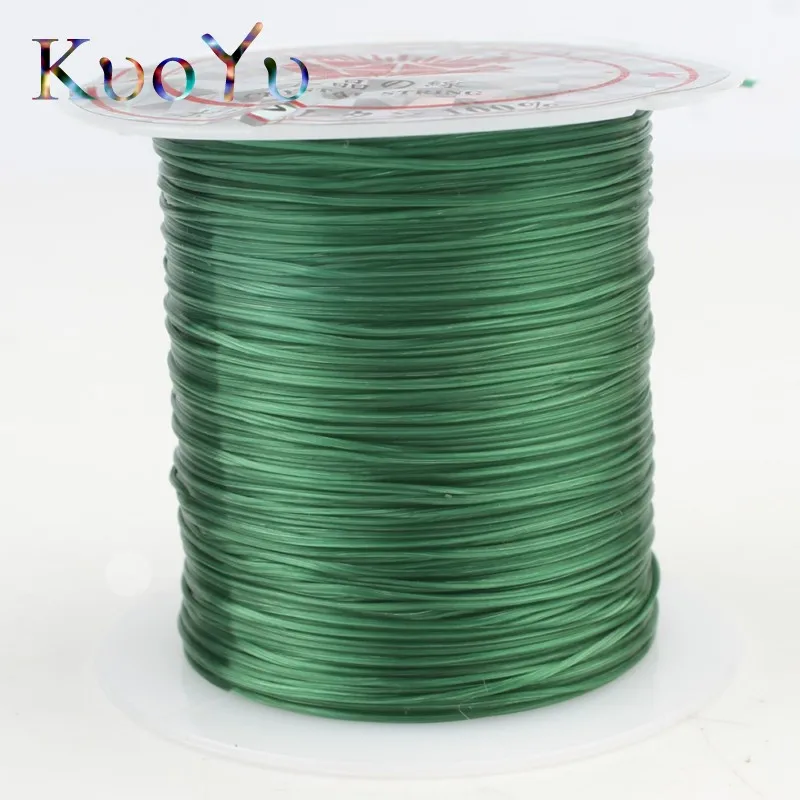 Green 10 м/рулон 0,8 мм многоцветный сильный эластичный бисер проволочная нить Прозрачная веревка для самостоятельного изготовления ювелирных изделий Браслеты - Цвет: Green