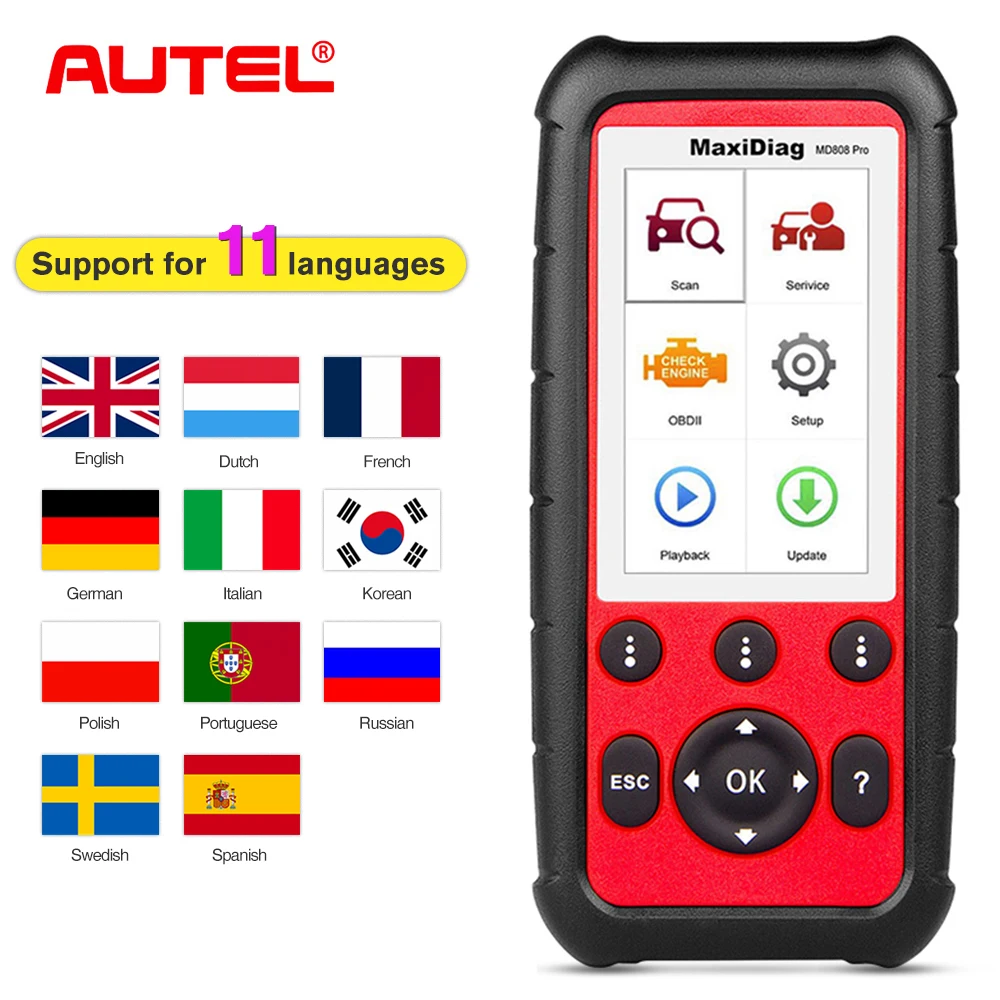 Autel MD808 Pro OBD2 автоматический сканер диагностический инструмент автомобильный диагностический сканер Eobd автоматический сканер obdii obd ii сканер сканирующий инструмент