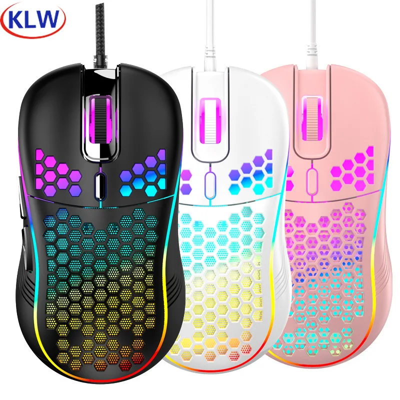 

7200DPI Wired Gaming Mouse Computer Mouse Lightweight RGB Backlight Honeycomb Shell Ergonomic Mice with Cable for PC Desktop