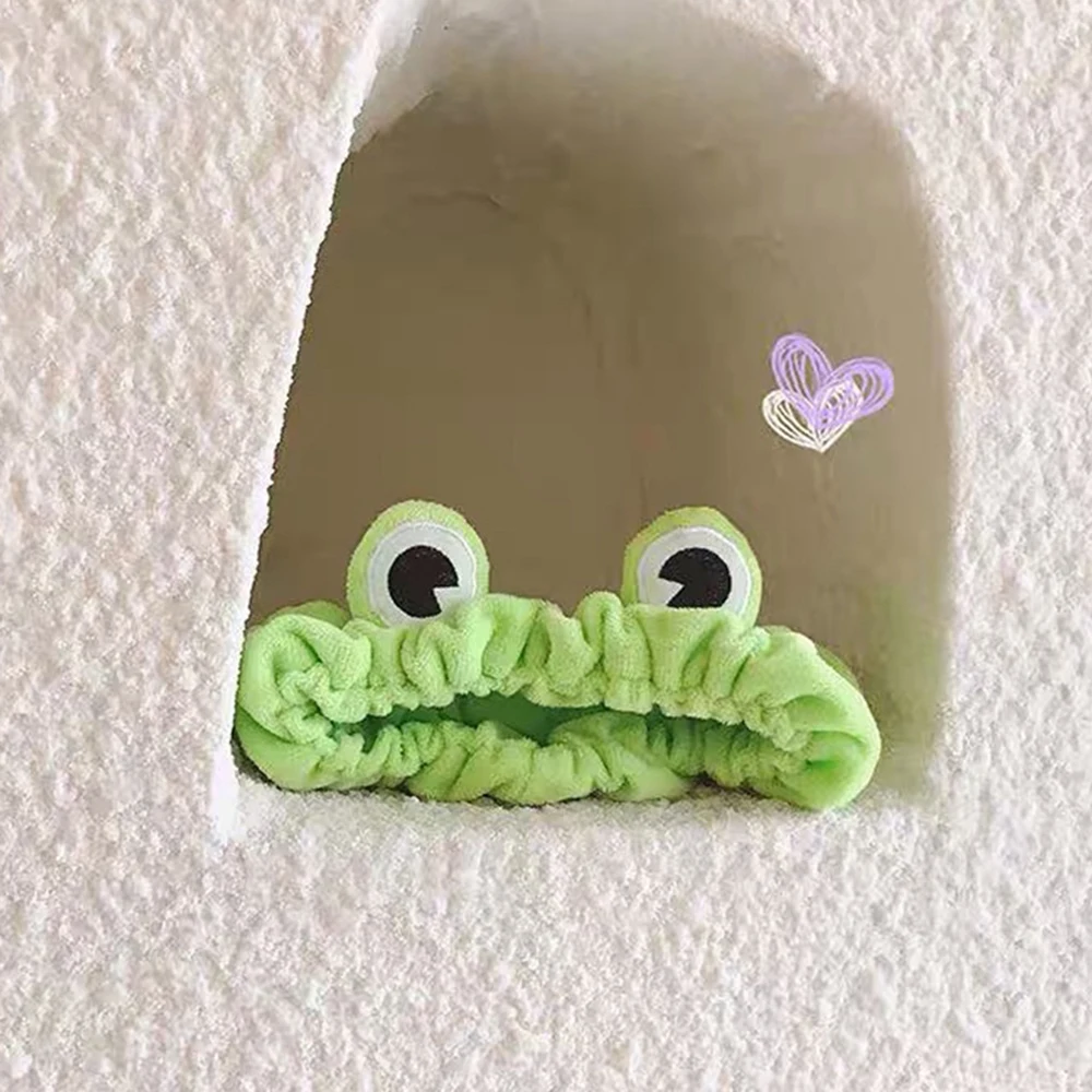 Повязка на голову с забавной лягушкой для макияжа широкие эластичные повязки