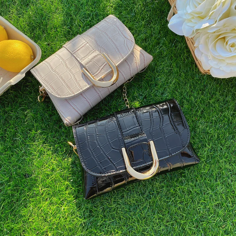 

Модная женская сумка-мессенджер с крокодиловым узором, высококачественный вечерний клатч-конверт на цепочке, женская сумка через плечо