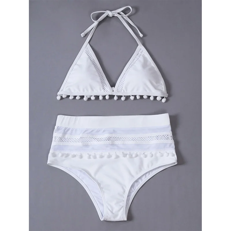 Женский комплект бикини пуш ап купальный костюм в клетку из двух предметов с