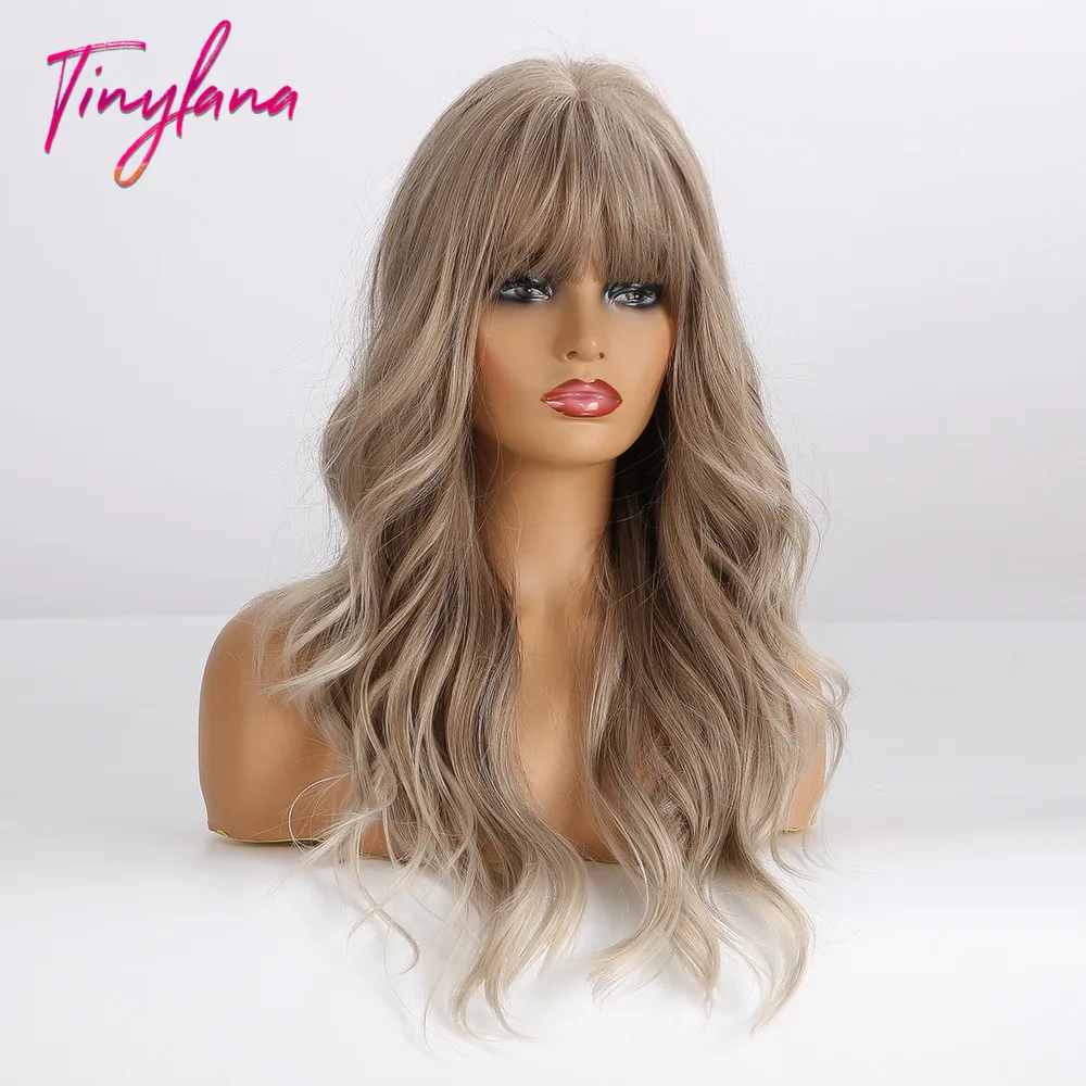 Длинные волнистые парики для косплея черный коричневый светлый пепельный