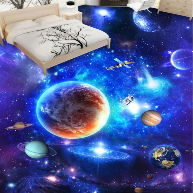 Wellyu пользовательские украшения для пола 3D обои звезда галактика гостиная