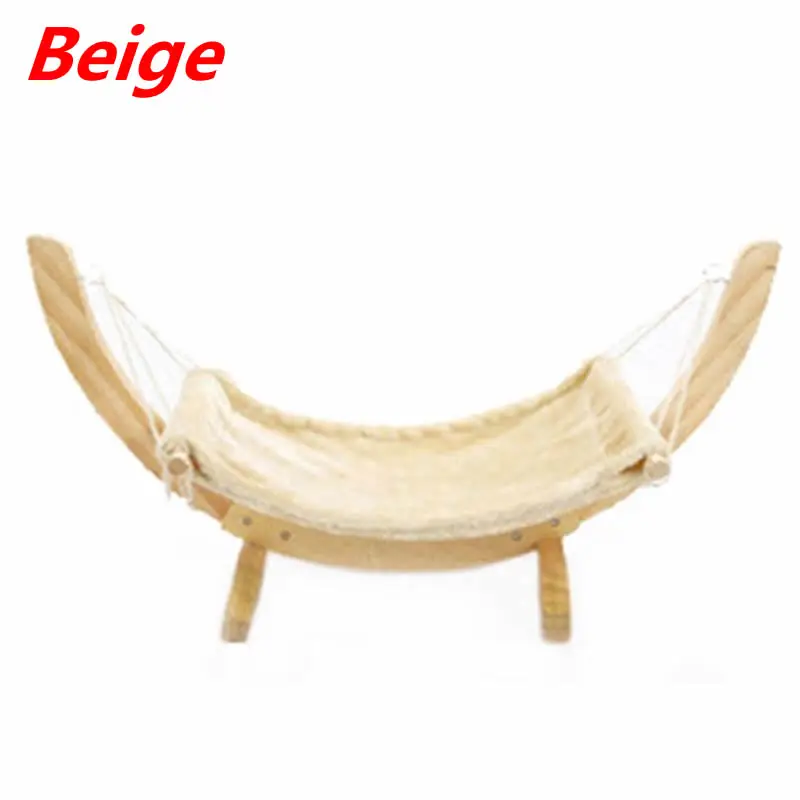 Beige Гамак для питомцев кошка и собака Дерево Гамак гнездо собака кошка качели кровать легко собрать деревянные строительные принадлежности для домашних животных - Цвет: Beige